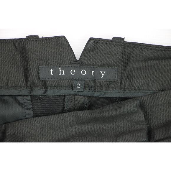 Theory Black USA Made Slim Slacks Office Career Work Dress Trousers Pants 2 - Picture 3 of 4